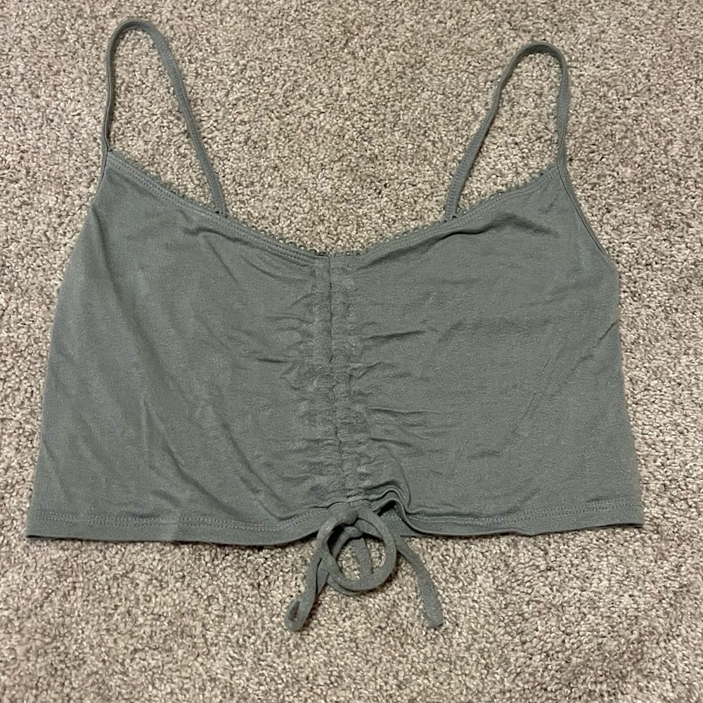 Green PacSun Scinch Cropped Tank Top
